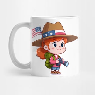 A Whimsical Tribute to American Culture in Cartoon Style T-Shirt Mug